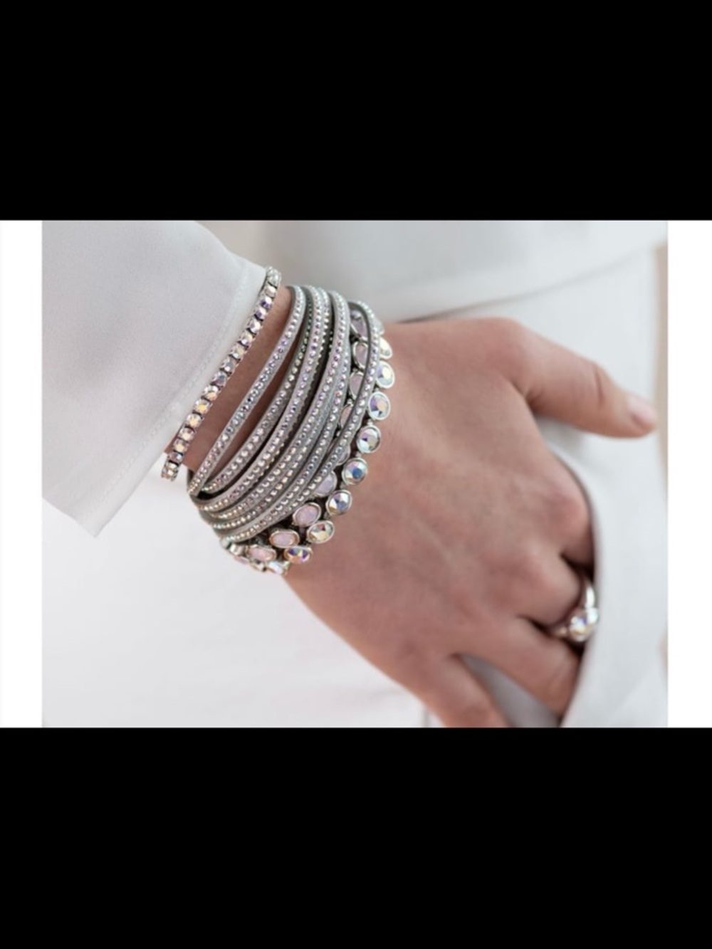 Wrap-Star Bracelet, Crystal Aurore Boreale like new #no box - Picture 6 of 13